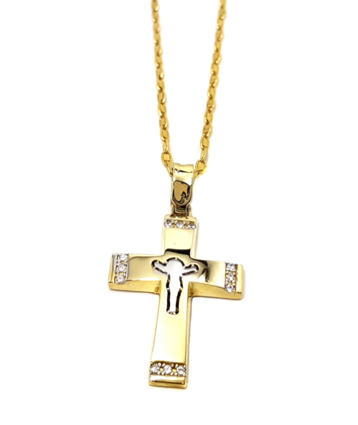 Cross Baptism gold K14