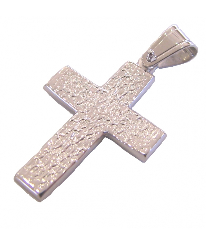 Cross Whitegold K14 'Forged'