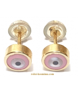Earrings gold K14 "Eyes" 2