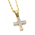 Cross Baptism gold K14 'tetragon'