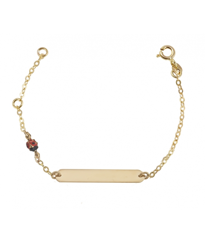 Child name Bracelet Gold "Ladybird"