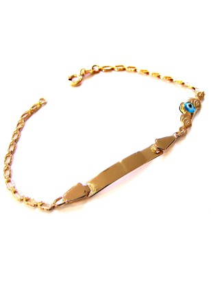 Child name Bracelet Gold 'Car-eye' 2