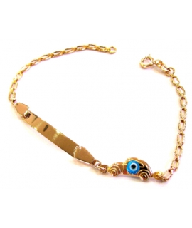 Child name Bracelet Gold 'Car-eye'