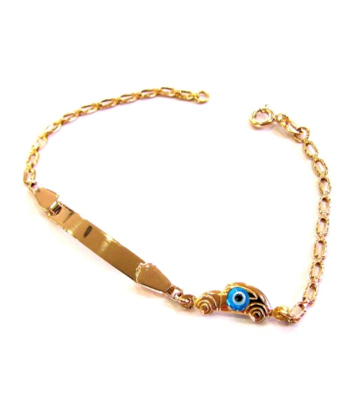 Child name Bracelet Gold 'Car-eye'
