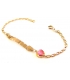 Child name Bracelet Gold 'Pink Heart'