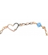 Bracelet gold with heart and Aquamarine