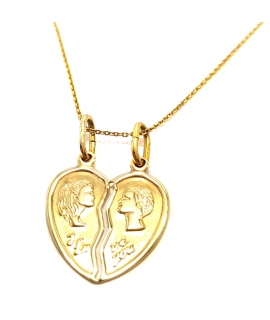 Necklace Gold 'Lover's heart'