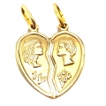 Necklace Gold 'Lover's heart'
