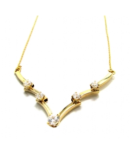Necklace gold Κ14 'branch'