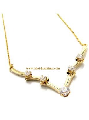 Necklace gold Κ14 'branch' 2