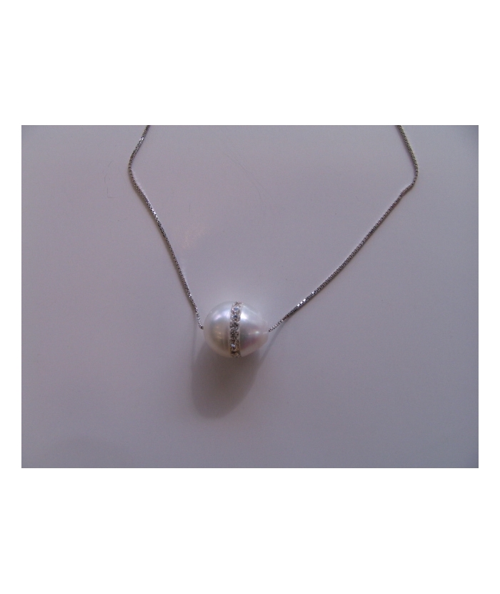 Necklace white-Gold ''pearl''