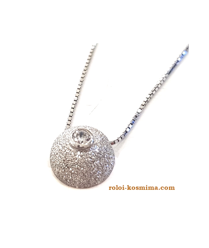 Necklace Κ14 white-gold 'motif'
