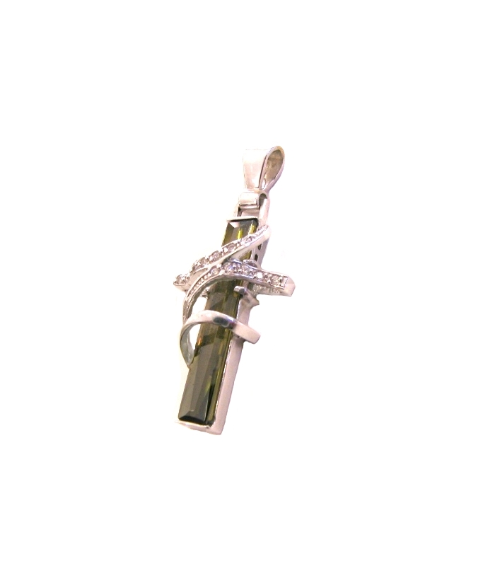 Cross whitegold 'Emerald'