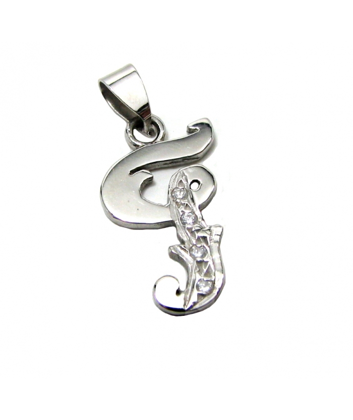 Monogram Whitegold K14 ''Γ''