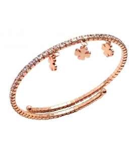 Βραχιόλι Ασημένιο Χειροπέδα "Ριβιέρα" Rosegold