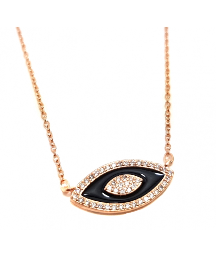Necklace Silver 'Eye' Rosegold