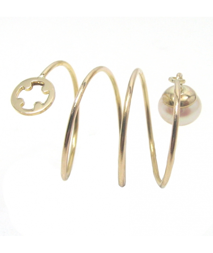 Ring gold K14 'Modern elastic' 