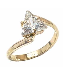 Ring gold K14 'triangle zirgon'