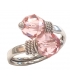 Ring white-gold 'pink stones'