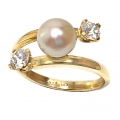Ring gold K14 with pearl