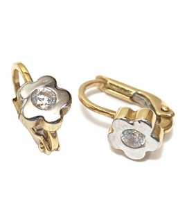 Earrings Gold half-hanging "Daisies"