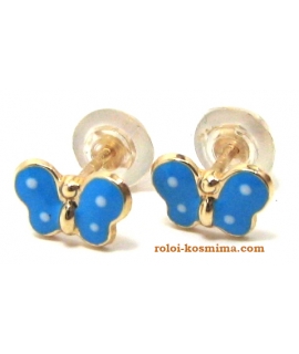 Earrings gold K14 "Butterfly" 2