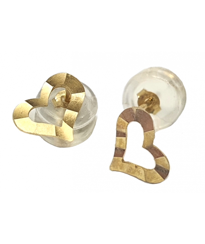 Earrings gold K14 "Hearts"