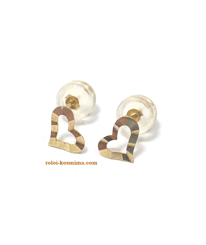 Earrings gold K14 "Hearts"
