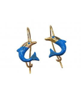 Earrings children Gold 'Dolphins'