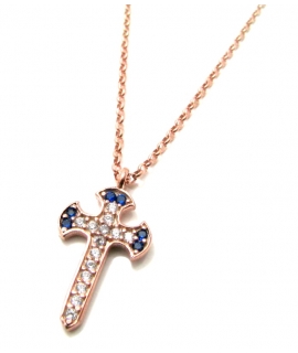 ΚΟΛΙΕ ΑΣΗΜΕΝΙΟ ΣΤΑΥΡΟΣ ROSEGOLD