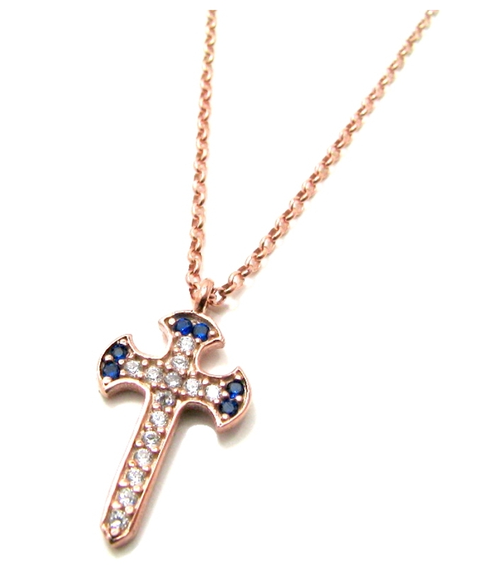 ΚΟΛΙΕ ΑΣΗΜΕΝΙΟ ΣΤΑΥΡΟΣ ROSEGOLD