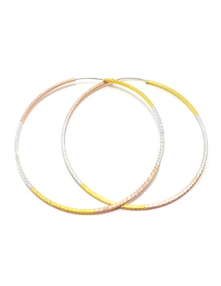 Earrings hoop Silver XL "Three colors"