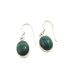 Earrings Silver with green stone