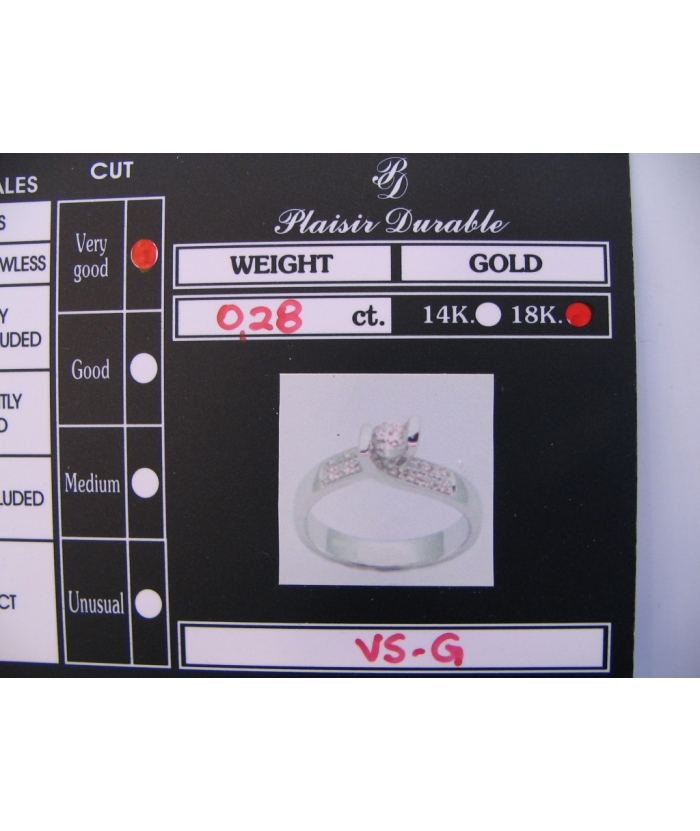 Engagement Ring K18 with Diamonds 0,28ct