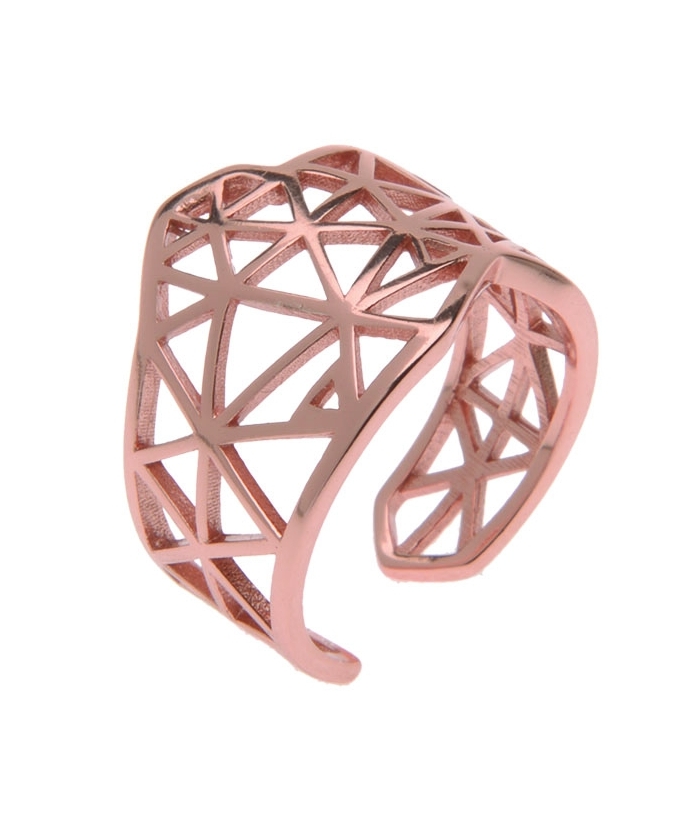 Ring Silver 'Plexus' Rosegold