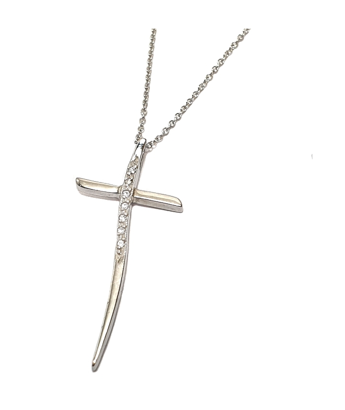 Cross whitegold K14