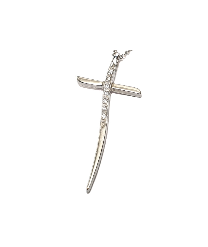 Cross whitegold K14