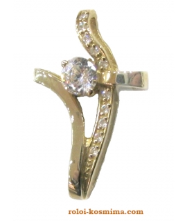 Cross Baptism gold K14 'V' 2