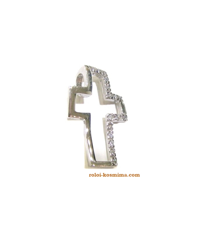 Cross whitegold K14