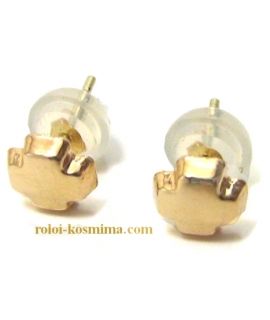 Earrings gold K14 "Crosses" 2