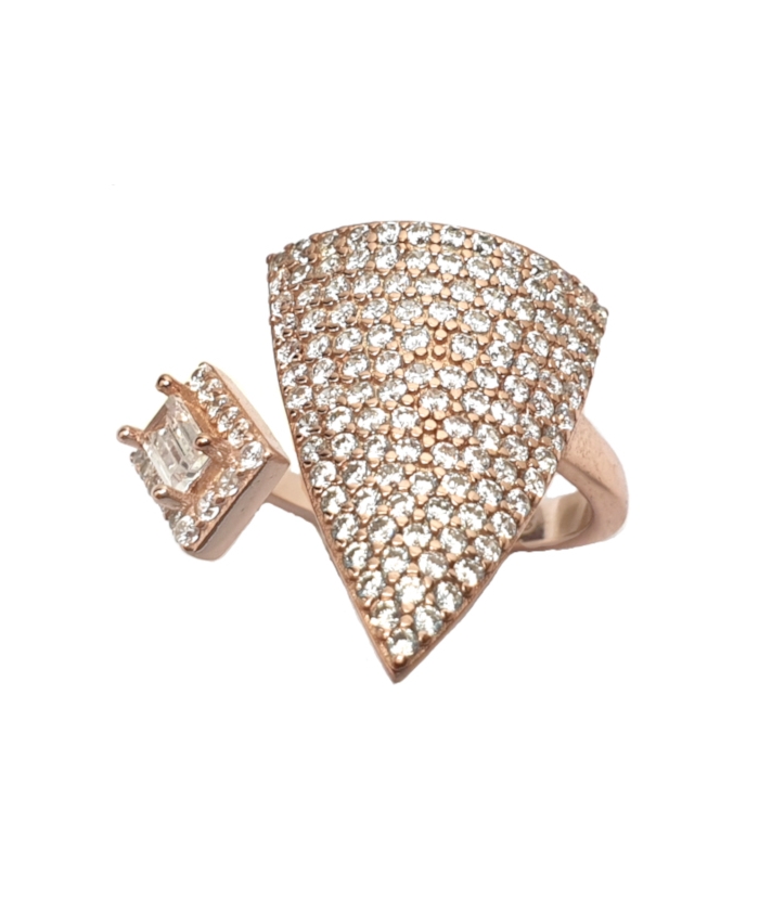 Ring Silver "Modern triangle" Rosegold