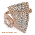 Ring Silver "Modern triangle" Rosegold