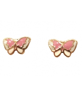 Earrings gold K9 "Pink Butterfly"