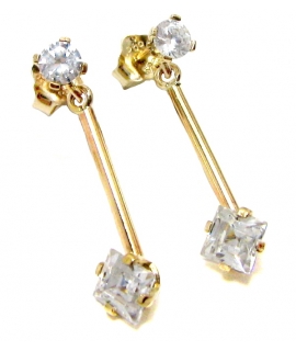 Earrings hanging gold 'Line'