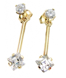 Earrings hanging gold 'Line' 2