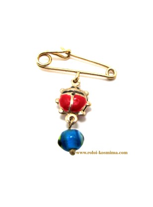 Child Pendant Gold "Love bug + eye" 2