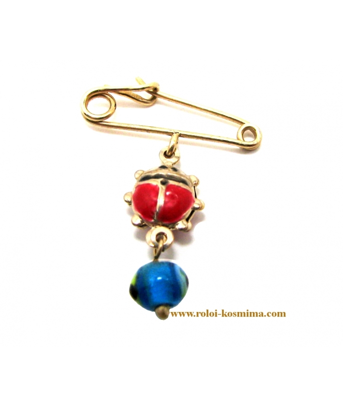 Child Pendant Gold "Love bug + eye"