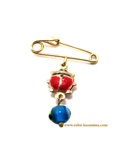 Child Pendant Gold "Love bug + eye"