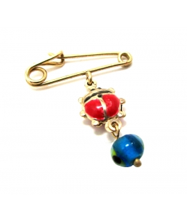 Child Pendant Gold "Love bug + eye"