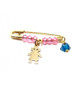Child Pendant Gold "Girl + eye"